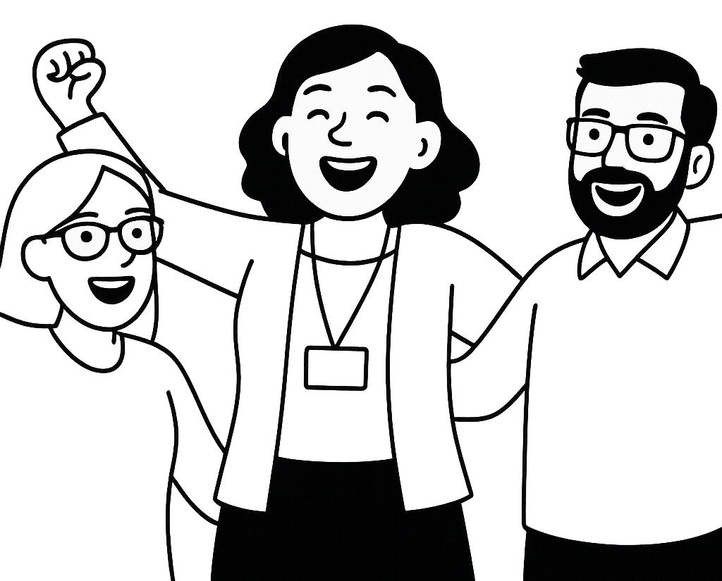 Happy teachers illustration